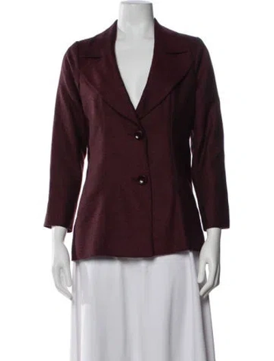 Pre-owned Valentino Wool Blazer In Burgundy