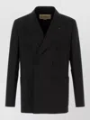 Valentino Tailored Double-breasted Polyester Blend Jacket In Black