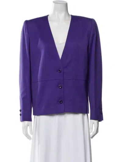Pre-owned Valentino Wool Blazer In Purple