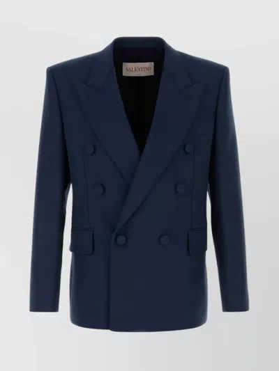 VALENTINO WOOL BLAZER WITH BUTTON DETAILING AND FRONT POCKETS