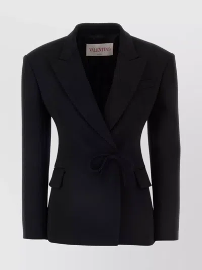 VALENTINO WOOL BLAZER WITH BUTTONED CUFFS AND WAIST TIE