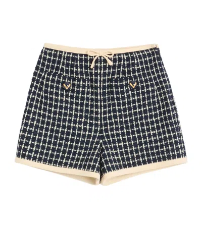 Valentino Wool-blend Check Shorts