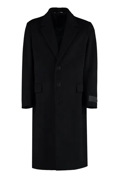 Valentino Wool Blend Coat In Black