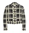 Valentino Womens Tweed Check-print Knitted Jacket Nero Avorio In Black