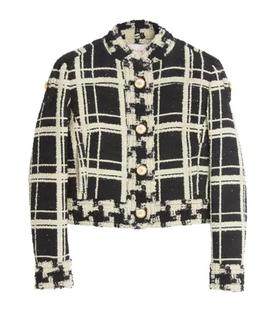 Valentino "macro Check Tweed Jacket For In Black