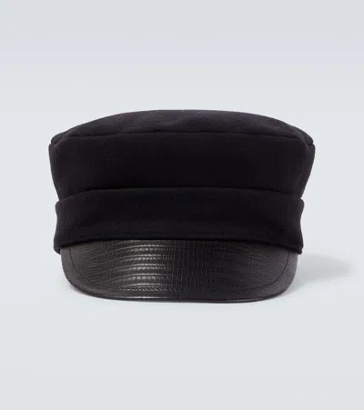 VALENTINO GARAVANI WOOL-BLEND FELT NEWSBOY CAP