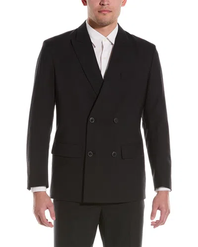 Valentino Double Breast Wool Blazer In Black