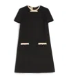 Valentino Short Dress In Plain Wool Tweed In Black