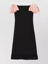 Valentino Wool Blend Mini Dress With Ruffled Sleeves And Hem