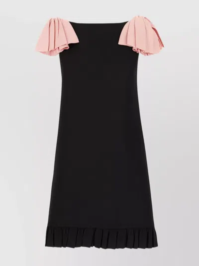 Valentino Crepe Mini Dress In Black