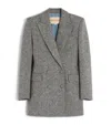 Valentino Wool-blend Pea Coat In Gray