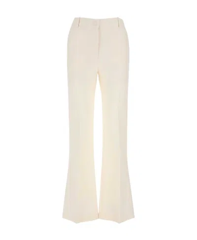 Valentino Wool-blend Tailored Trousers In White