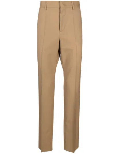 Valentino Tailored Wool-blend Trousers In Neutrals