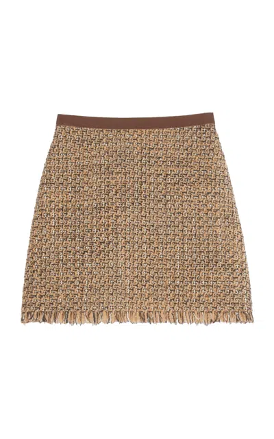 VALENTINO WOOL-BLEND TWEED SKIRT