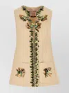 Valentino Garavani Women Cream Wool Blend Vest