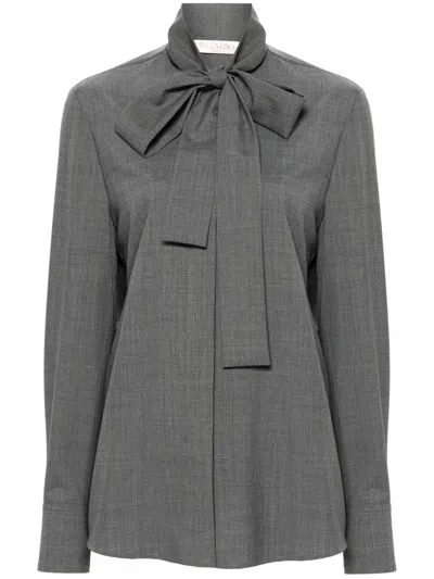 Valentino Wool Blouse In Grey