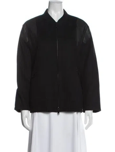 Pre-owned Valentino Wool Bomber Jacket In Black