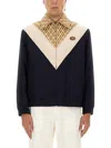Valentino Wool And Cotton Jacket With Chevron Pattern In Blue