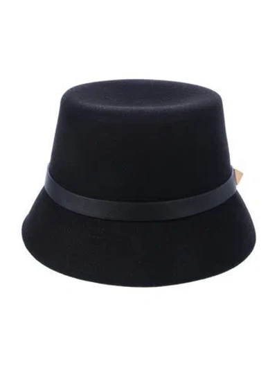 Pre-owned Valentino Garavani Wool Bucket Hat In Black