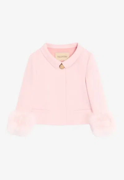Valentino Wool Buttoned Blazer In Pink