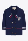 Valentino Blue Double-breasted Wool Cardigan In Blue