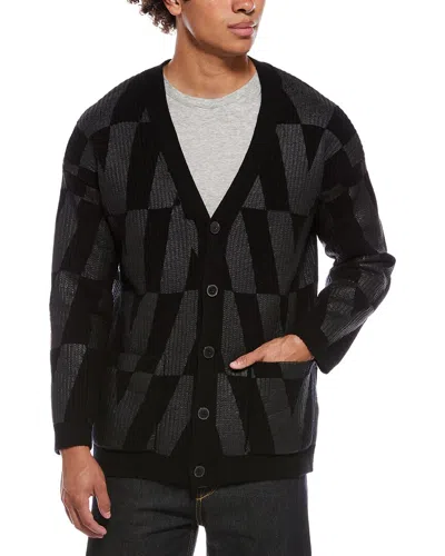 Valentino Wool Cardigan In Black