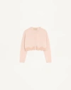 Valentino Wool Cardigan With Lace Woman Pink Xs In Pink