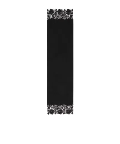 Valentino Wool Cashmere Lace Scarf In Black