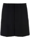 Valentino Garavani Black Bermuda Shorts With Vlogo Print In Toile Iconographe Man In Black