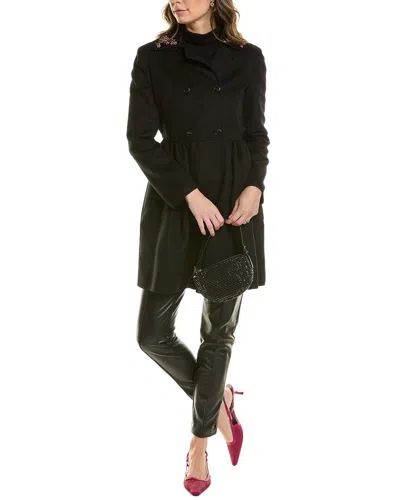 Valentino Wool Coat In Black