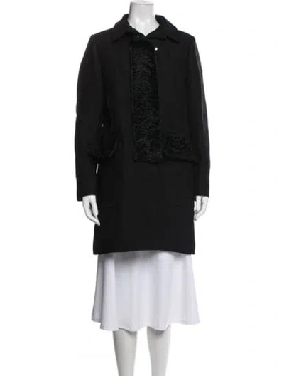 Pre-owned Valentino Wool Coat In Black