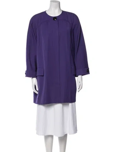 Pre-owned Valentino Wool Coat In Purple