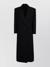 Valentino Wool Coat With Long Length And Structured Shoulders In Black