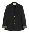Valentino Single-breasted Wool And Cotton Jacket With Jacquard Trimmings
