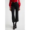 Valentino Wool Crepe Crop Flare Pants In Black