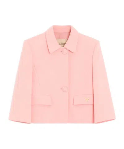 Valentino Wool Crepe Jacket In Pink