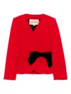 Valentino Bow-detail Wrap Jacket In Red