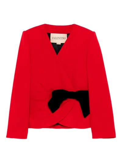 Valentino Wool Crepe Jacket In Red