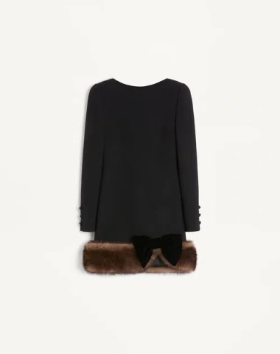 Valentino Kurzes Woll-crepe-kleid Frau Schwarz 38 In Black