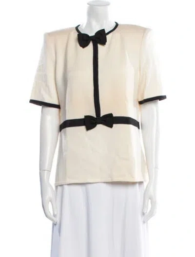 Pre-owned Valentino Wool Crew Neck Blouse In Neutral