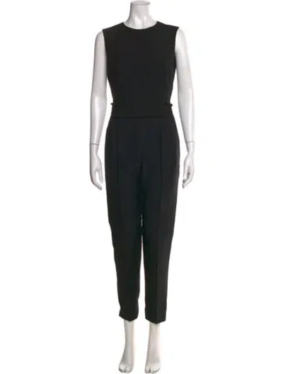 Pre-owned Valentino Wool Crew Neck Jumpsuit In Black