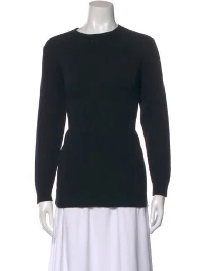 Pre-owned Valentino Wool Crew Neck Sweater In Black