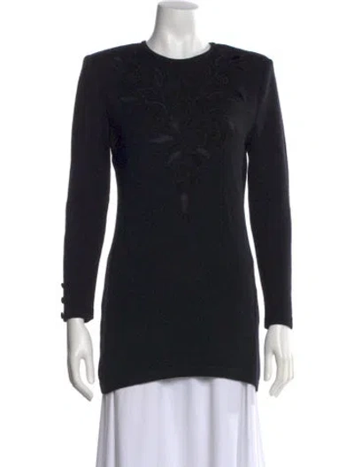 Pre-owned Valentino Wool Crew Neck Sweater In Black