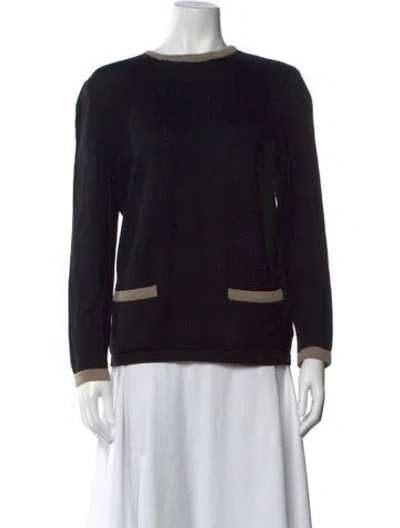 Pre-owned Valentino Wool Crew Neck Sweater In Black