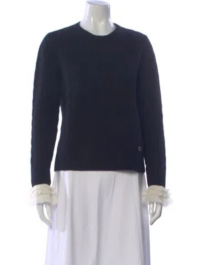Pre-owned Valentino Wool Crew Neck Sweater In Black