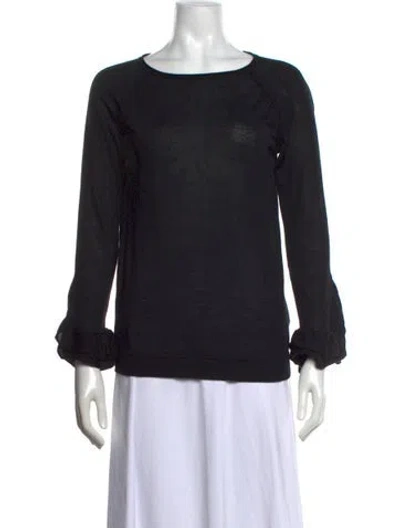 Pre-owned Valentino Wool Crew Neck Sweater In Black