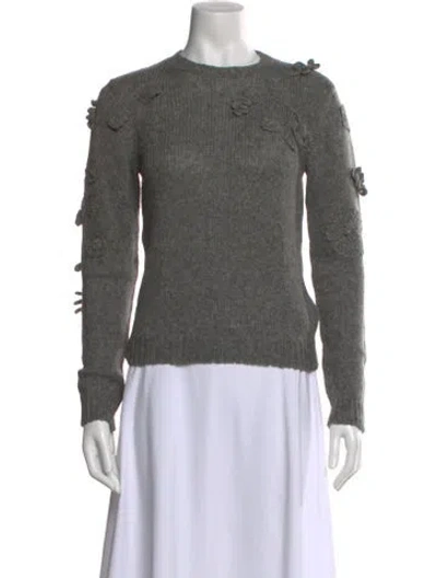 Pre-owned Valentino Wool Crew Neck Sweater In Gray