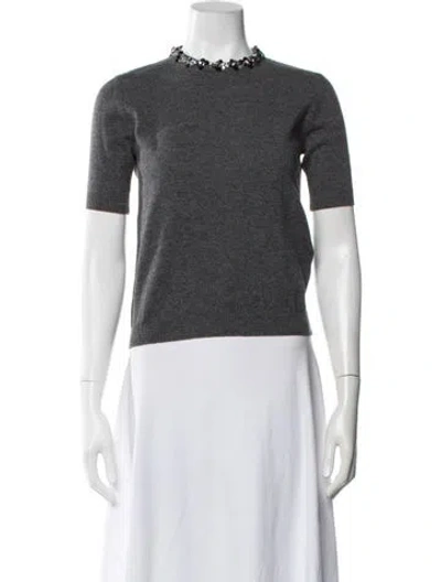 Pre-owned Valentino Wool Crew Neck Sweater In Grey