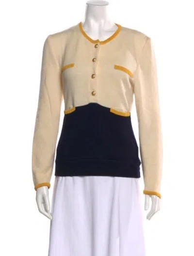 Pre-owned Valentino Wool Crew Neck Sweater In Neutral