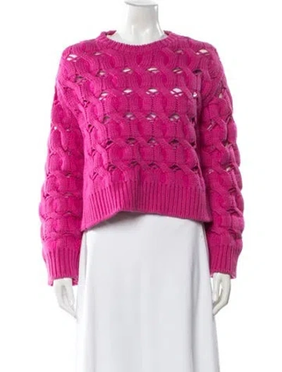 Pre-owned Valentino Wool Crew Neck Sweater In Pink